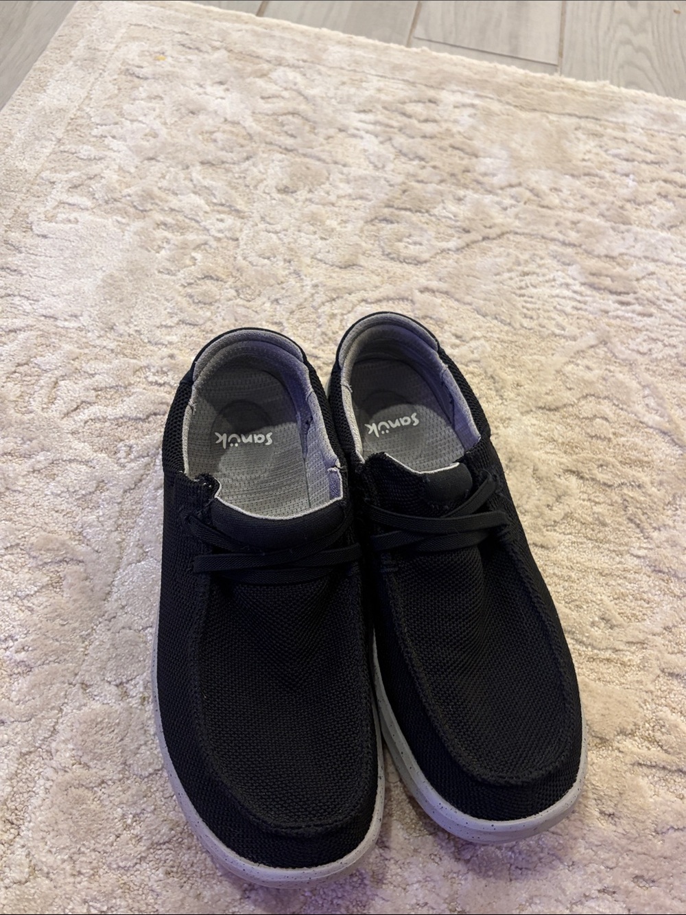 Sanuk Vagabond Knit Casual Slip-On Loafers – Black/Gray – Men’s 10.5